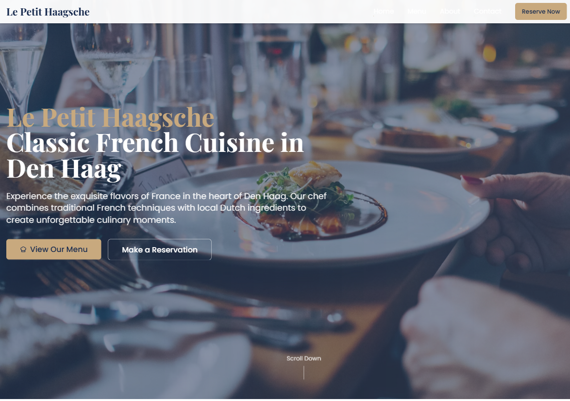 Restaurant Website Showcase Tablet