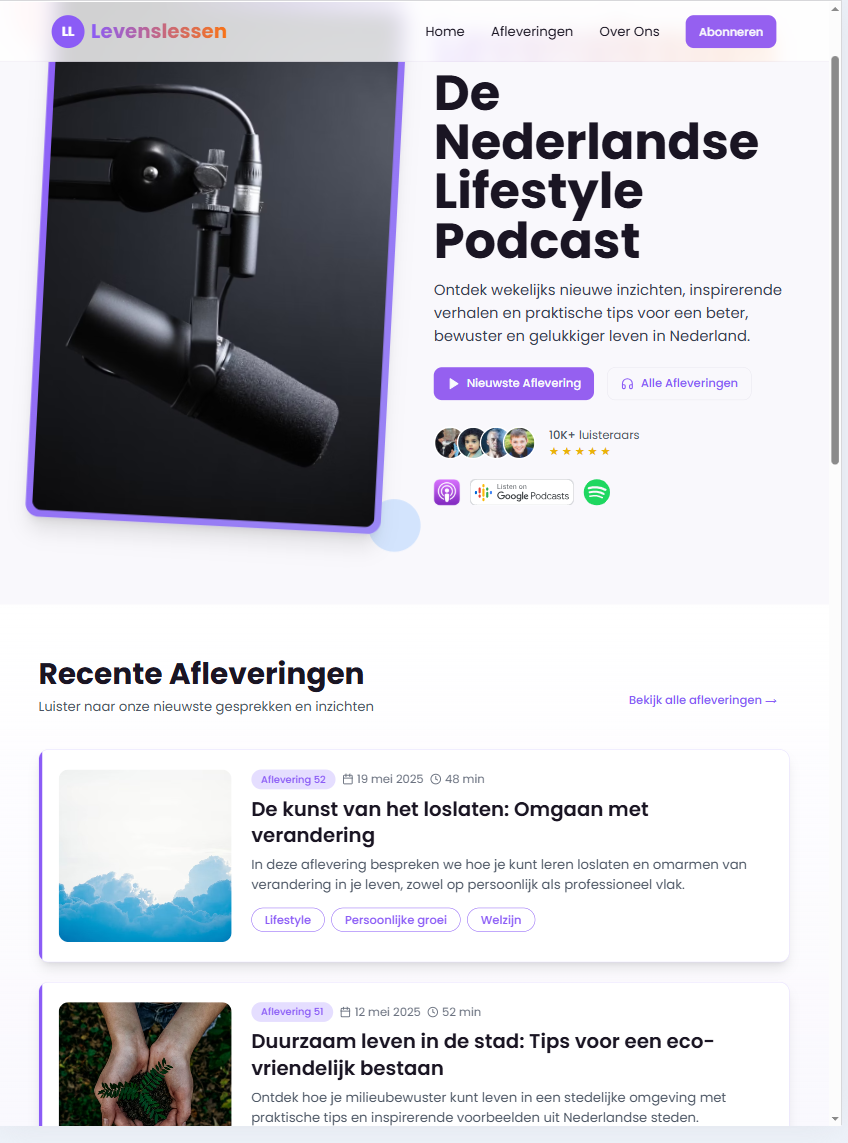 Podcast Platform Showcase Tablet