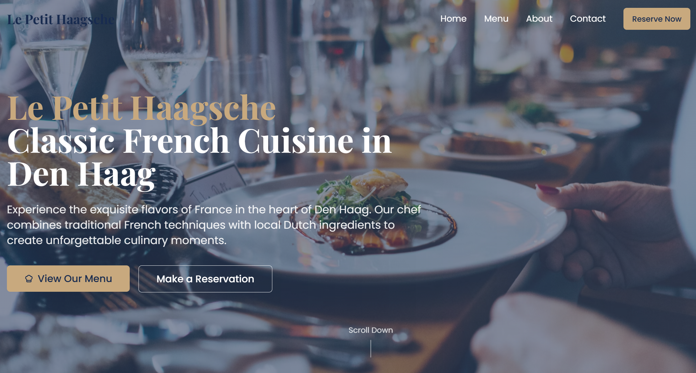 Websitevoorbeeld van Restaurant Le Petit Haye